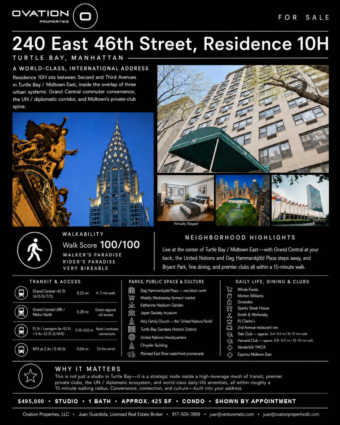 Listing sheet &mdash; 240 East 46th Street, Residence 10H