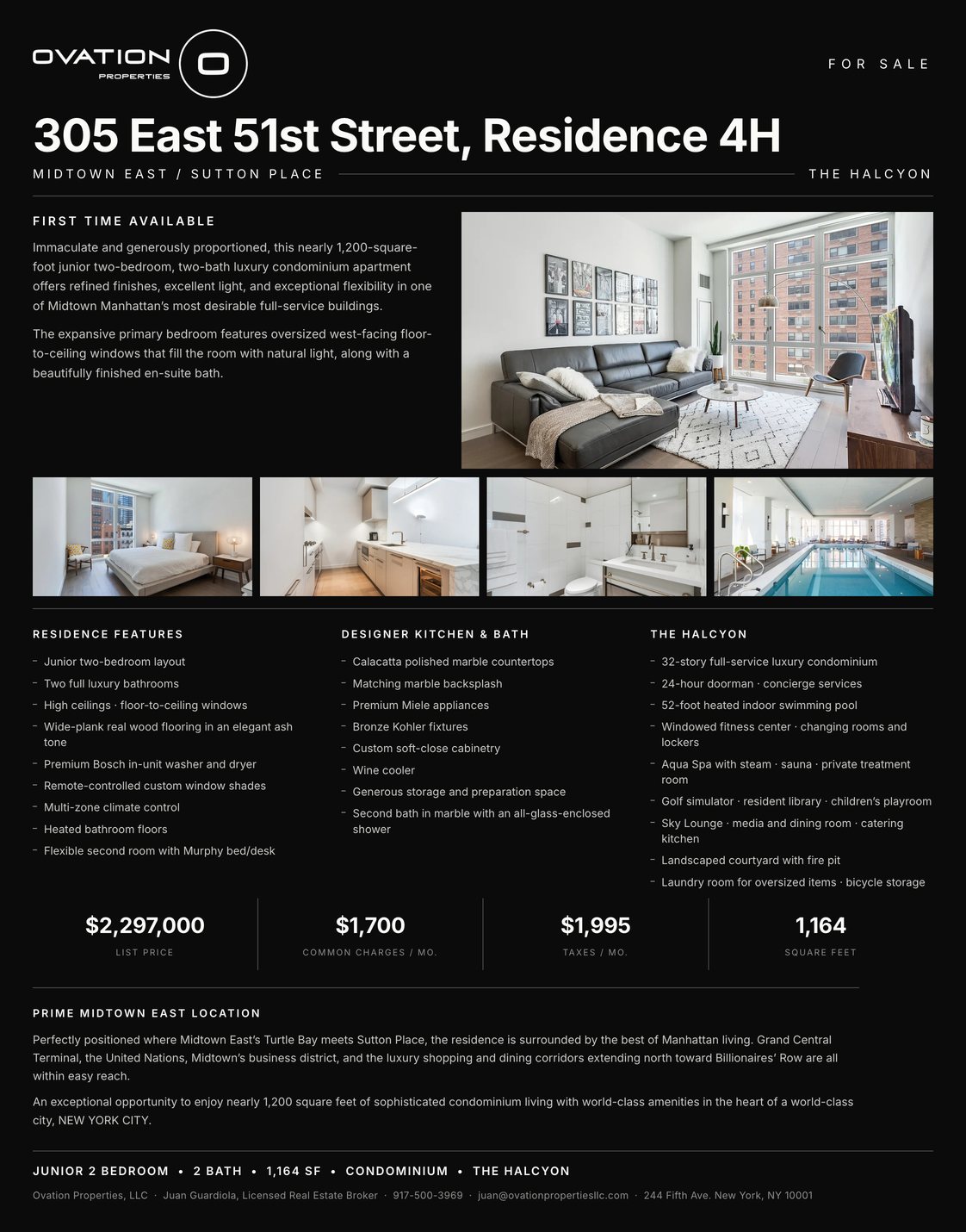 Listing sheet &mdash; 305 East 51st Street, Residence 4H